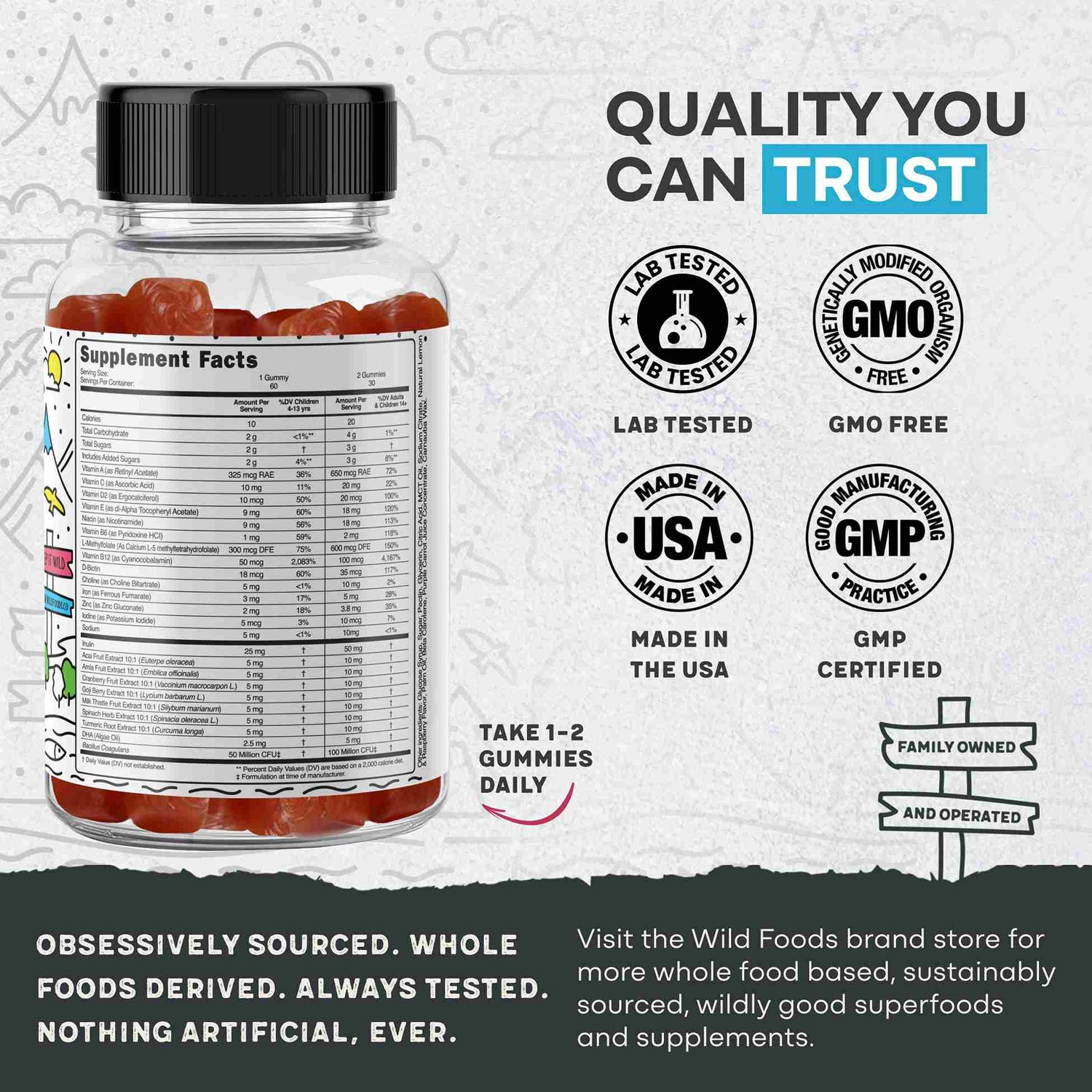 Wild Kids Multivitamin Gummies – Growth Support For Strong &amp; Healthy Kids - My American Goods