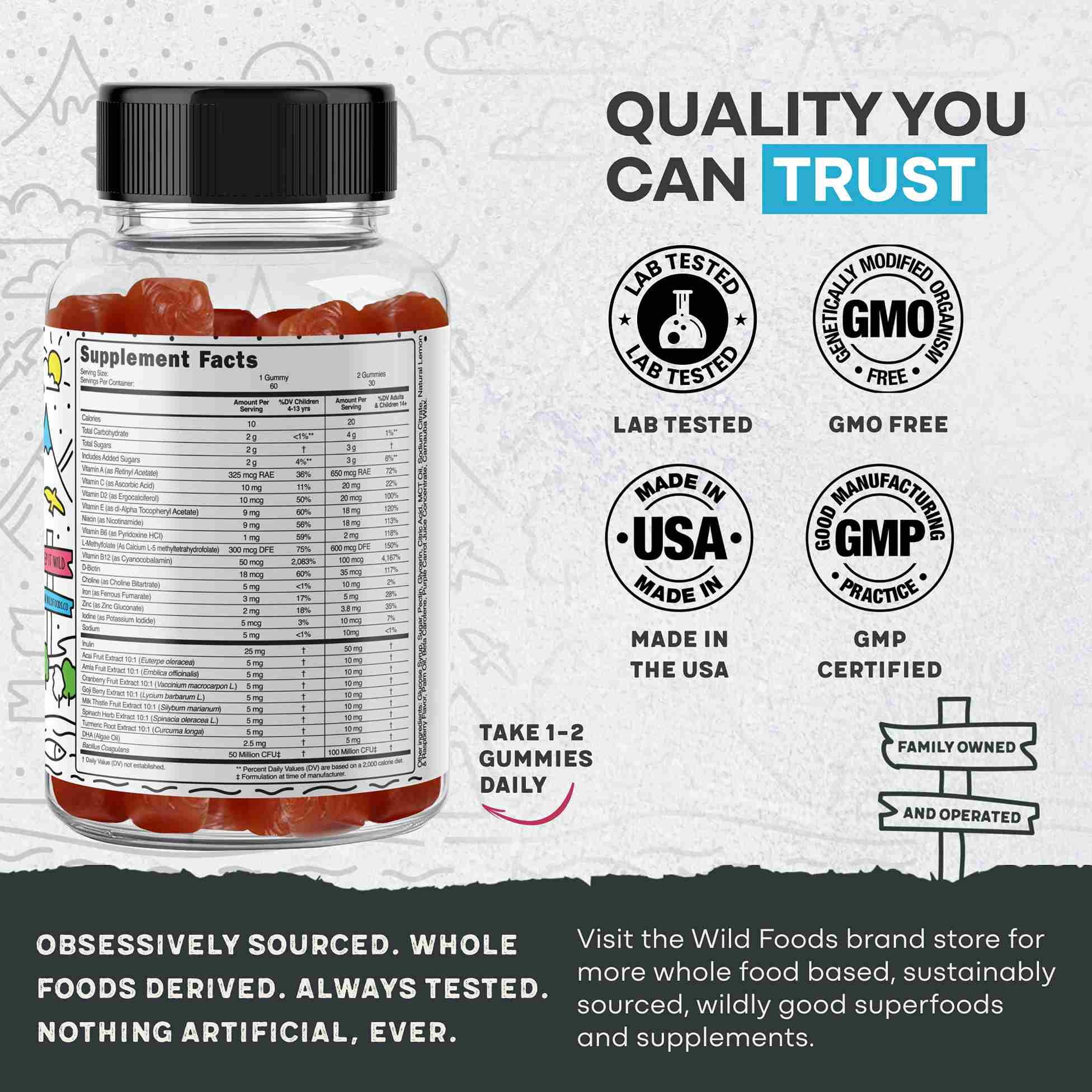 Wild Kids Multivitamin Gummies – Growth Support For Strong &amp; Healthy Kids - My American Goods