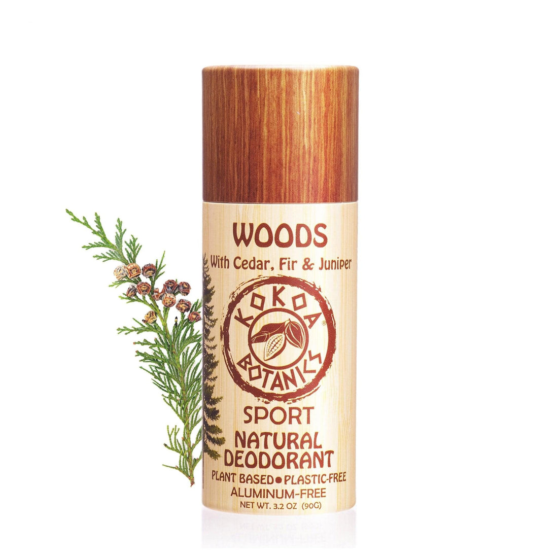KOKOA BOTANICS deodorant WOODS - Natural Deodorant - Plastic-Free - Sport - Aluminum-Free 3.2 oz
