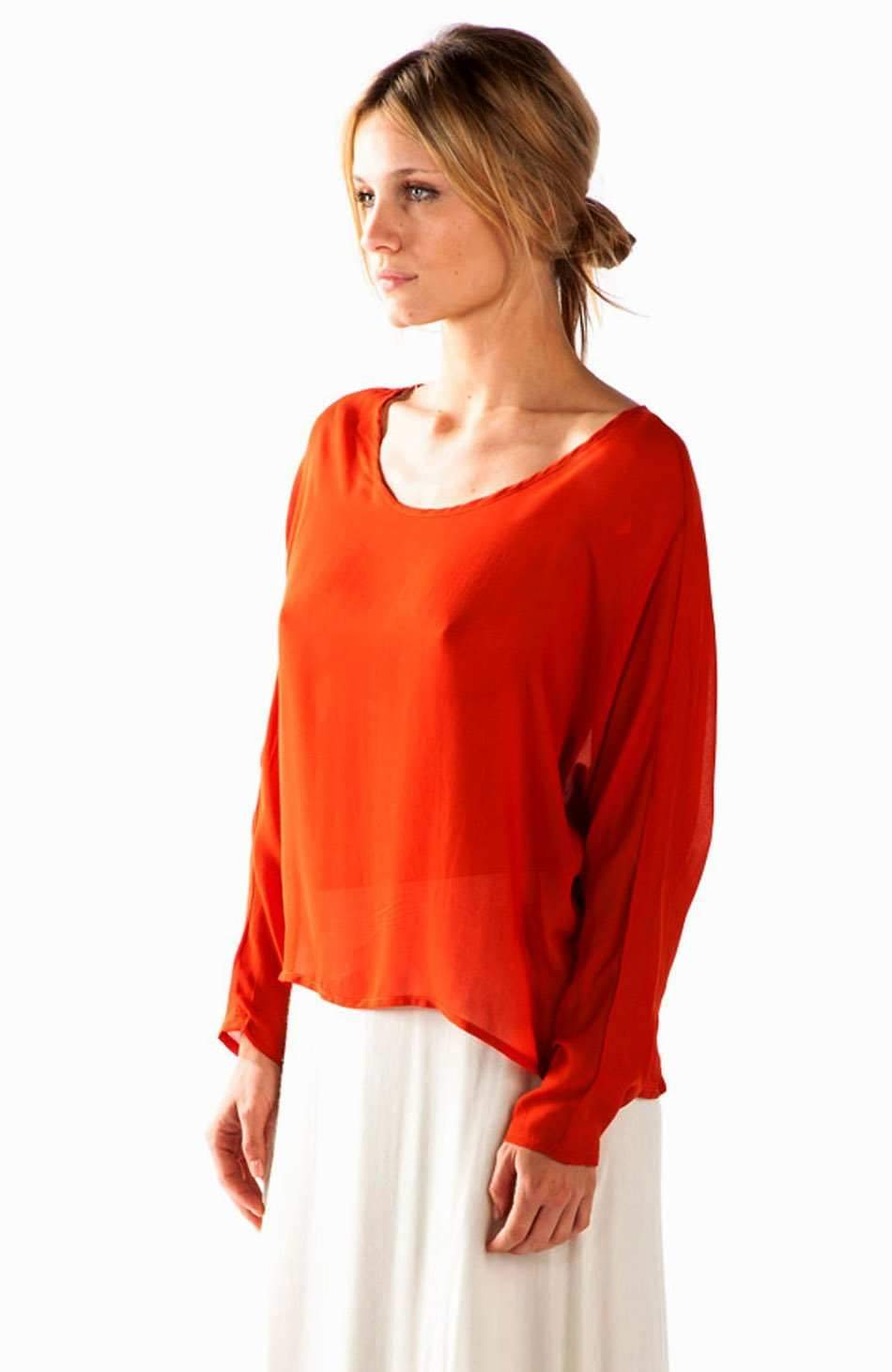 Korcula Blouse - Fire Orange