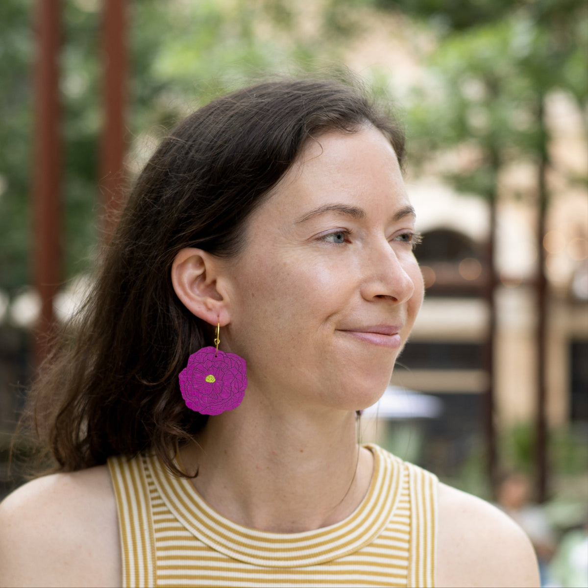 Purple Paper Flower Hoops