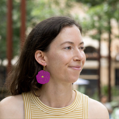 Purple Paper Flower Hoops