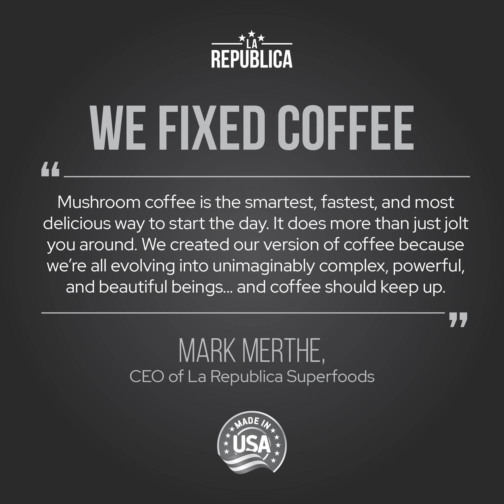 DECAF Peruvian Gold Ground Mushroom Coffee - My American Goods