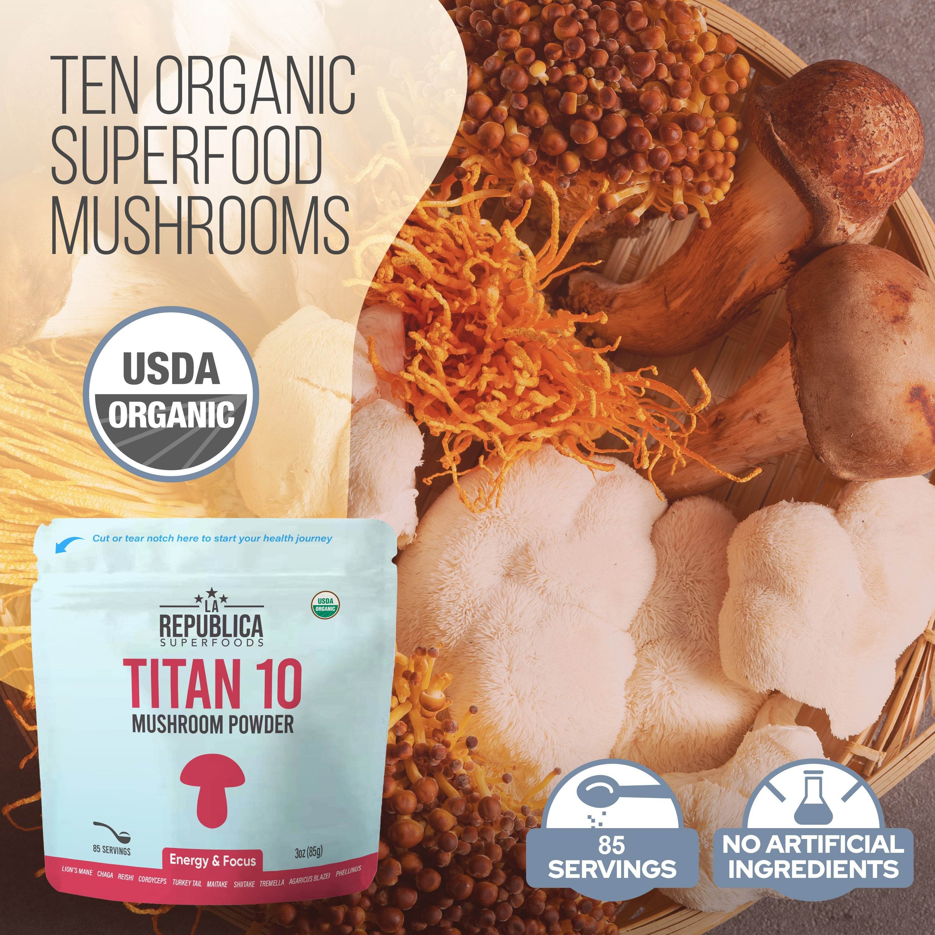 Titan 10 Mushroom Powder [3 oz] by La Republica Superfoods - My American Goods