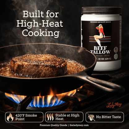The Lady May Beef Tallow 22oz Premium Cooking Beef Tallow