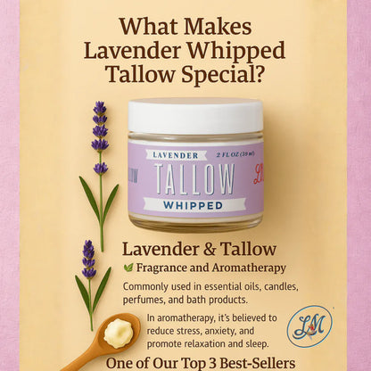 Lady May Tallow Body Cream/Lotion Lavender Whipped Tallow Moisturizer