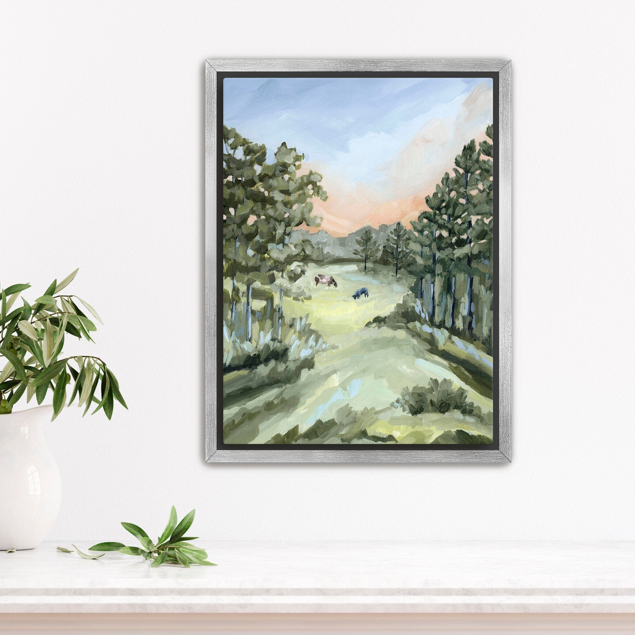 Katie Garrison Art Print Stretched Canvas / 8x10 in / Silver Frame "Land We Love" Art Print