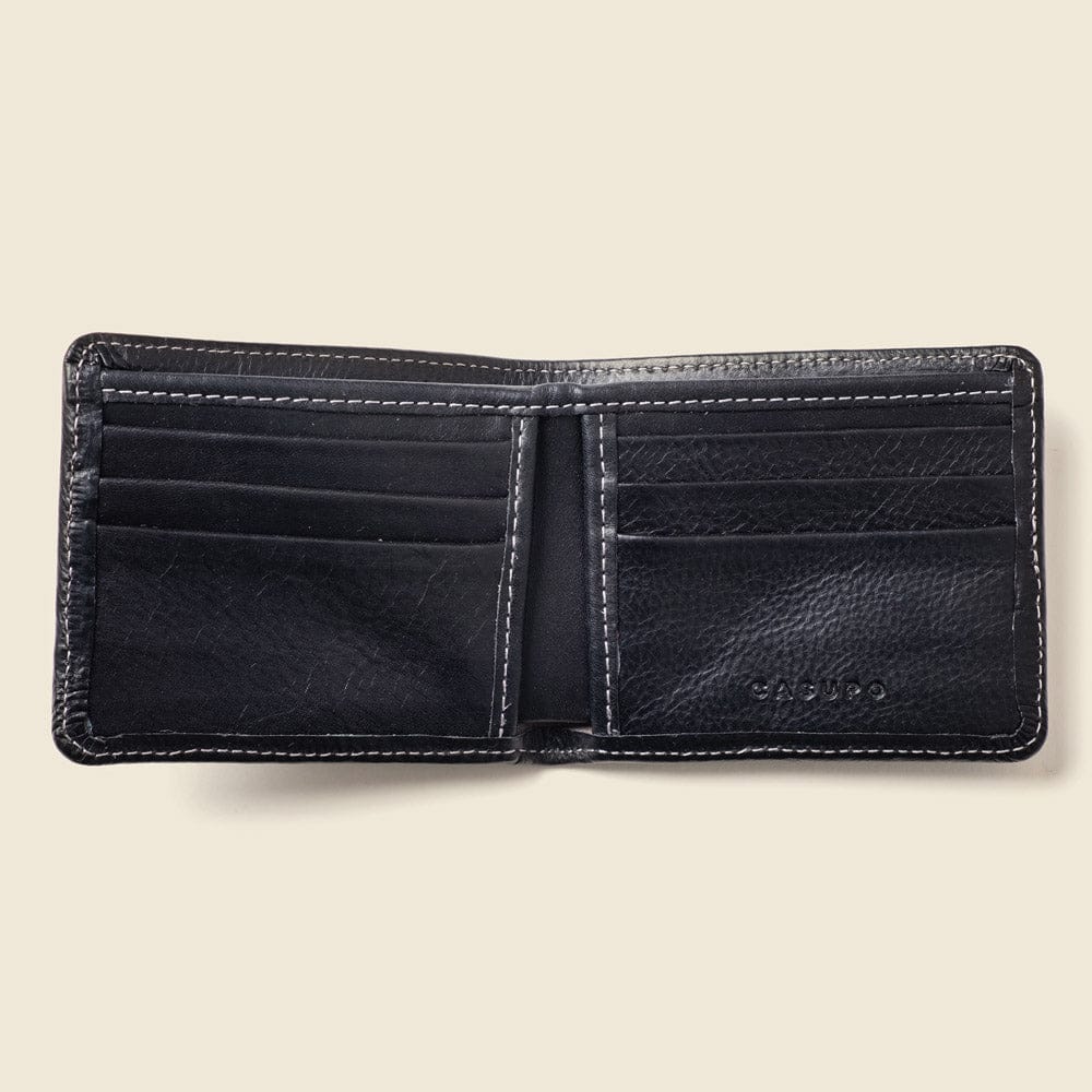 CASUPO Large Bifold Large Billfold Wallet with RFID protection - Black