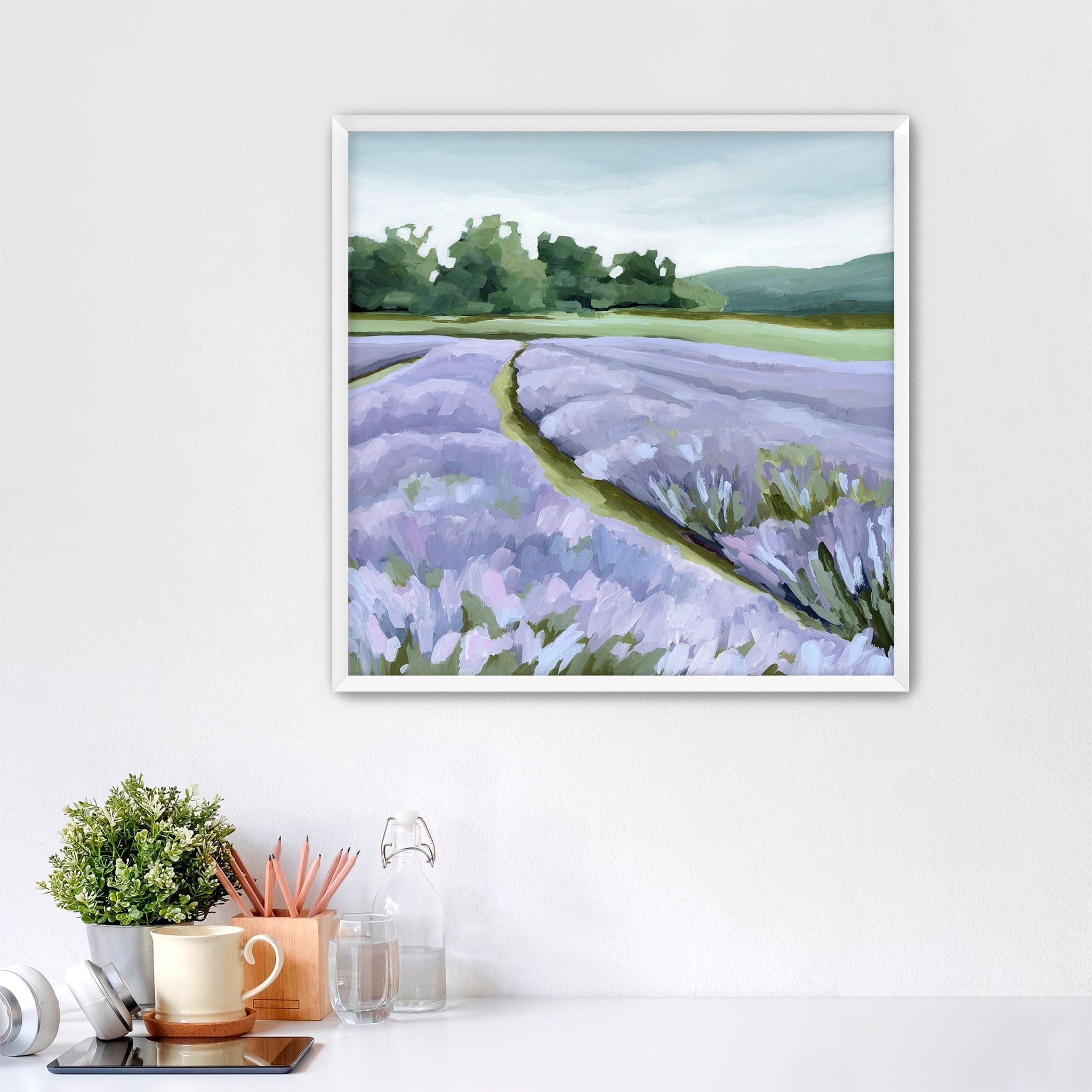Katie Garrison Art Print Paper Print / 10x10 in / White Frame "Lavender Foothills" Art Print