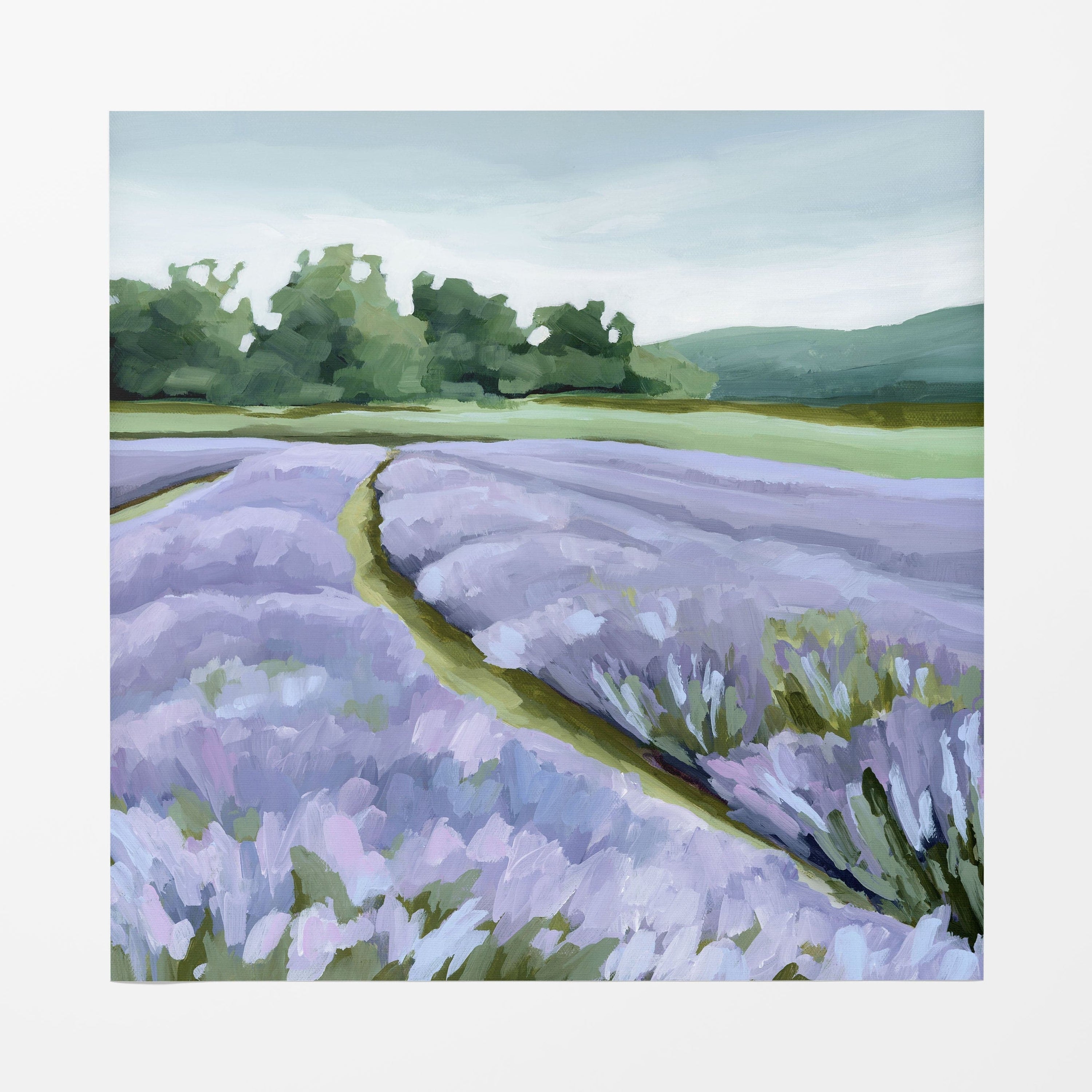 Katie Garrison Art Print Rolled Canvas / 12x12 in / No Frame "Lavender Foothills" Art Print
