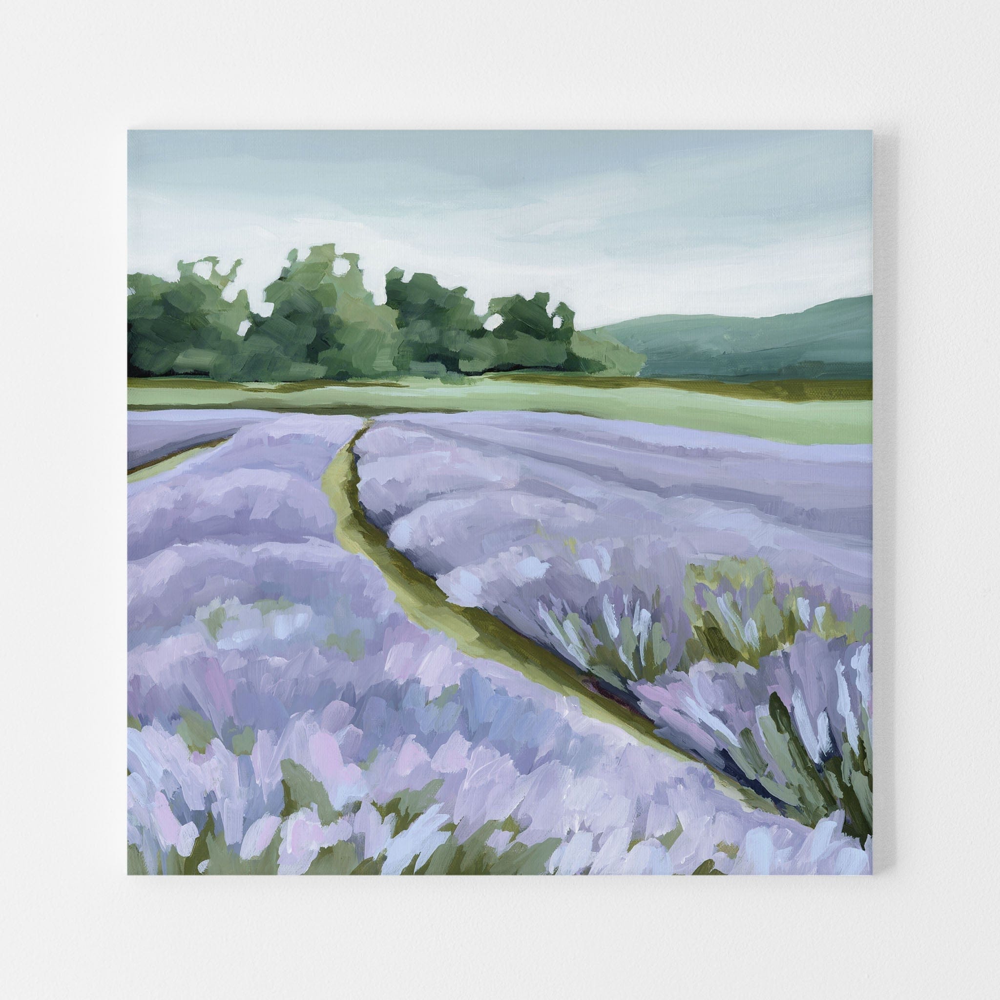 Katie Garrison Art Print Stretched Canvas / 10x10 in / No Frame "Lavender Foothills" Art Print