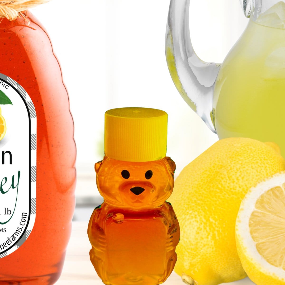 Huckle Bee Farms LLC Honey 2 Oz Sample Size - $3.75 Lemon Infused Honey: Sweetness and Citrus for Healthy Living