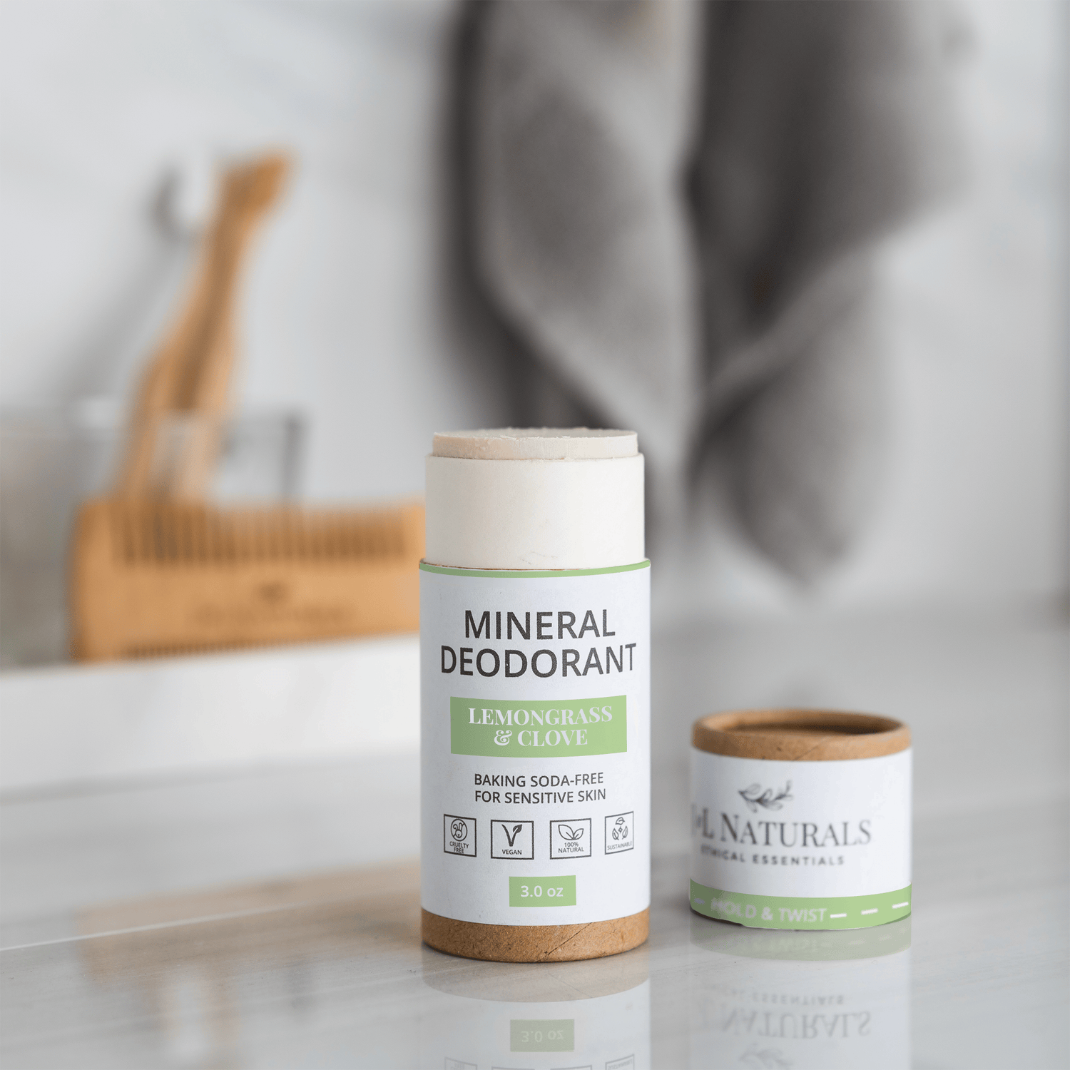J&amp;L Naturals Deodorant Lemongrass &amp; Clove Mineral (Baking Soda-Free) Deodorant