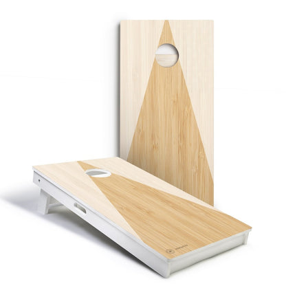 Light Wood Triangle Versatex All-Weather Cornhole Boards