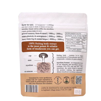 Organic Lion’s Mane Fruiting Body Mushroom Extract
