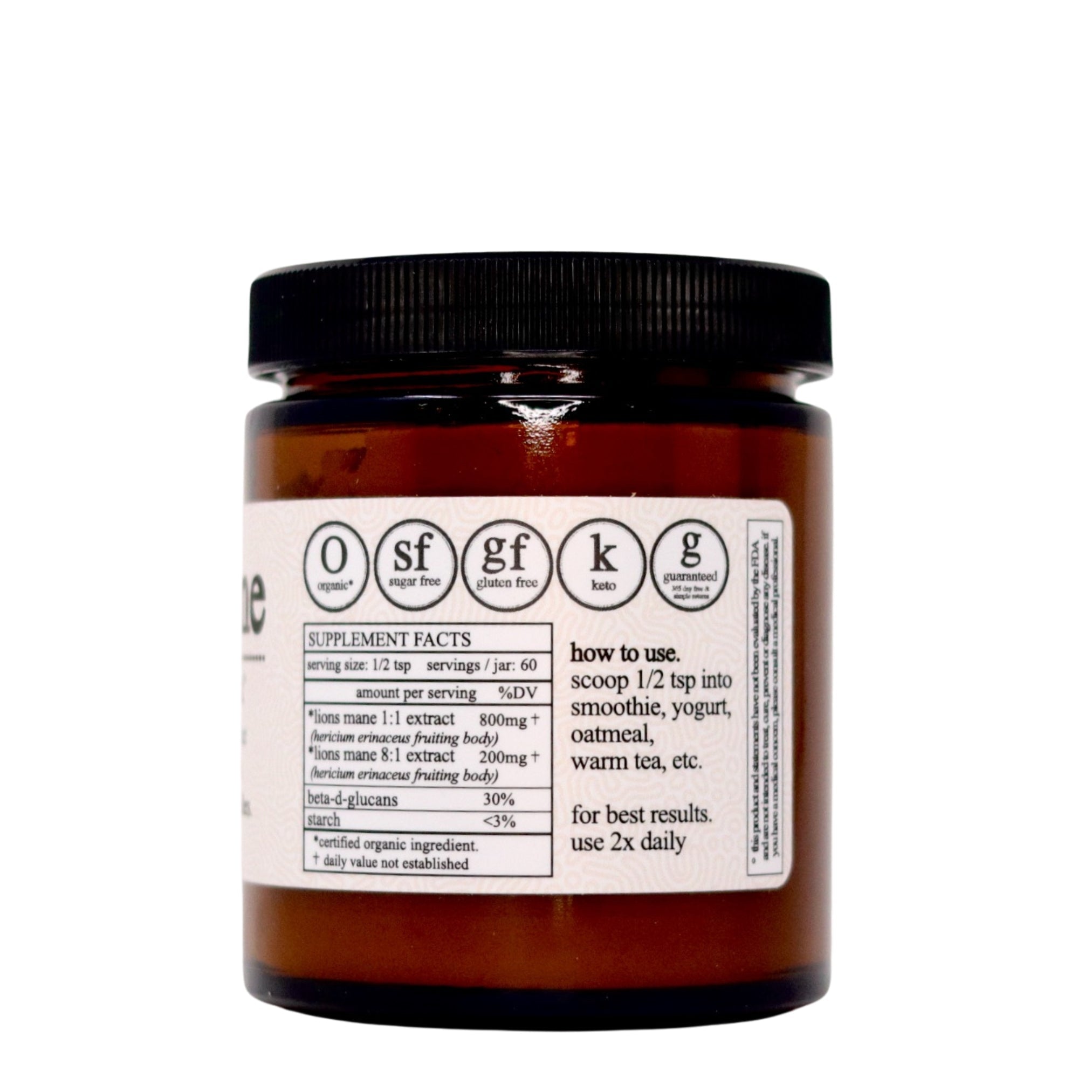Organic Lion’s Mane Fruiting Body Mushroom Extract