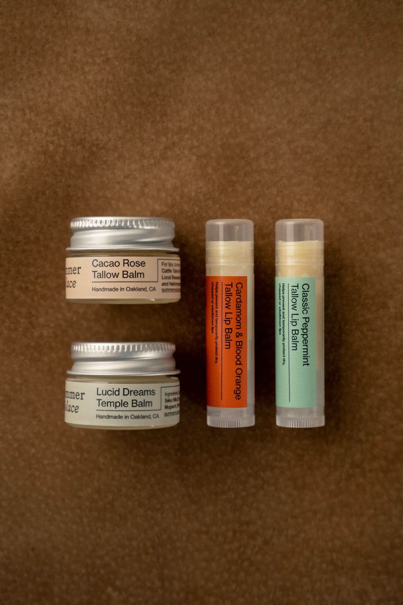 Summer Solace Tallow Gift Sets Lip &amp; Temple Balm Set – Compact, Nourishing, Travel-Ready