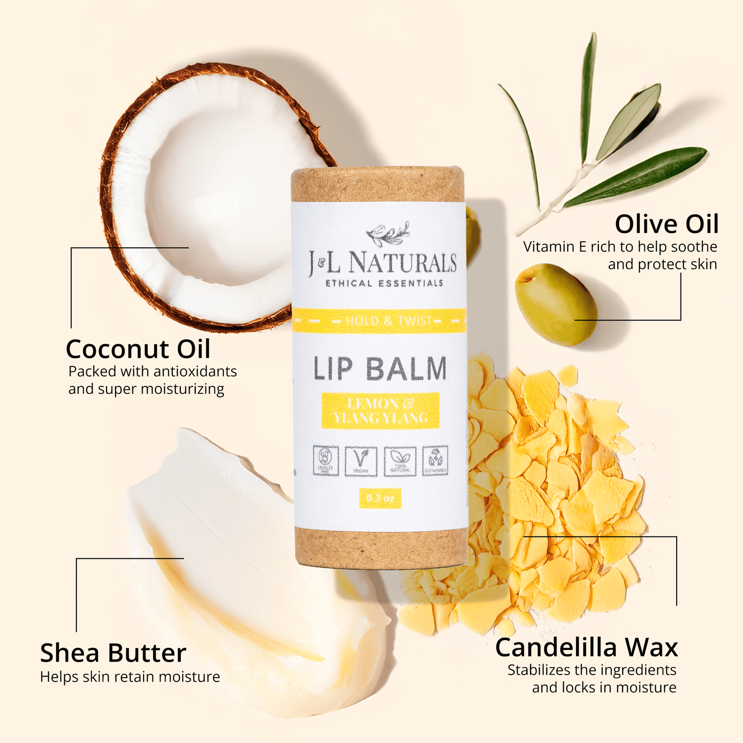 J&amp;L Naturals Lip Care Tinted Lip Balm Bundle (5-Pack)