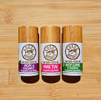 KOKOA BOTANICS Tropical Trio - Organic Lip Balm 3 Pack