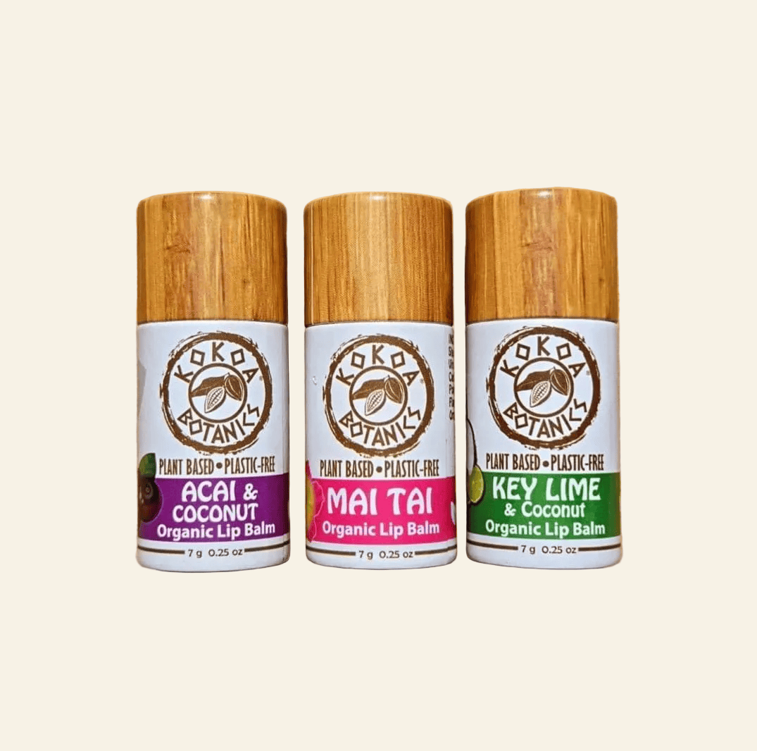 KOKOA BOTANICS Tropical Trio - Organic Lip Balm 3 Pack