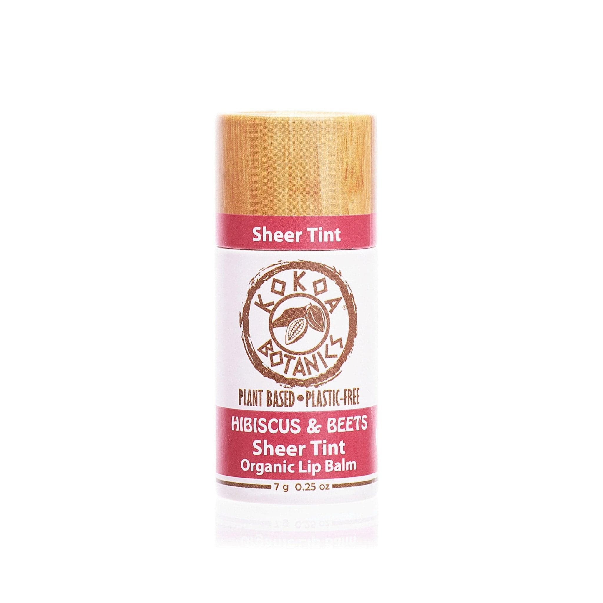 KOKOA BOTANICS Natural Sheer Tint Lip Balm - Hibiscus and Beets - Vegan - Plastic-Free