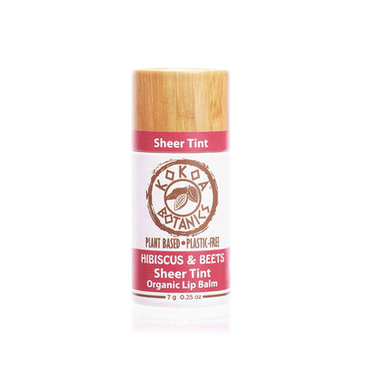 KOKOA BOTANICS Natural Sheer Tint Lip Balm - Hibiscus and Beets - Vegan - Plastic-Free