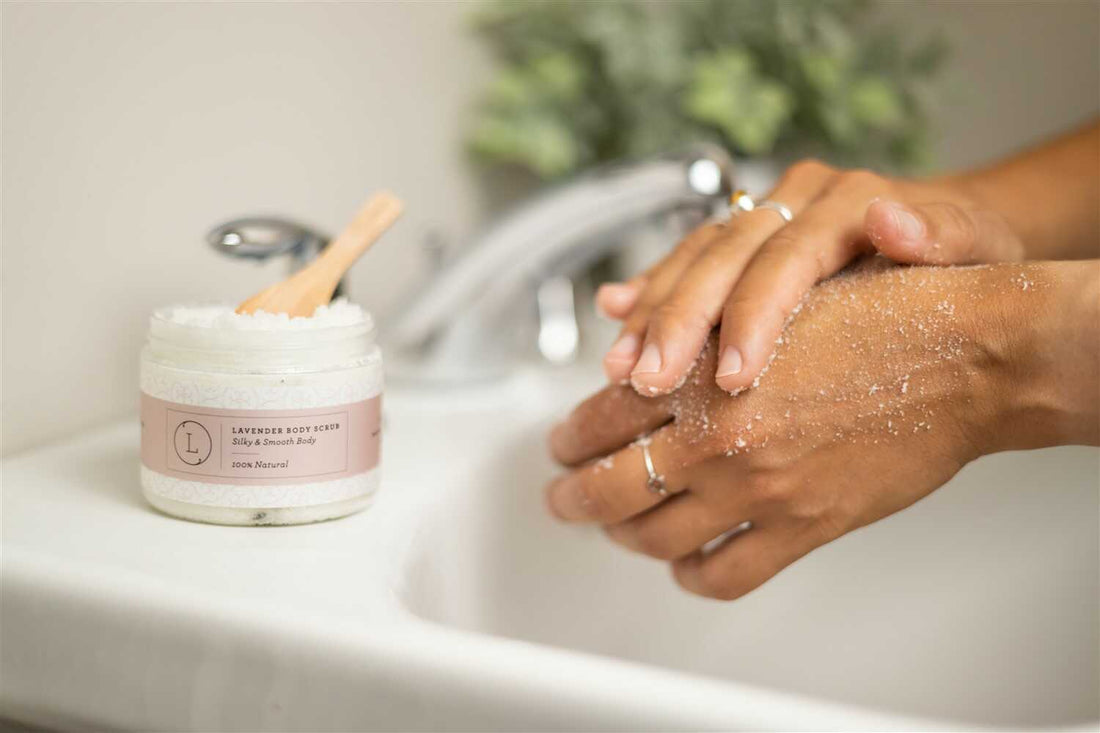Natural Body Scrub, Lavender Body Salt Scrub - My American Goods