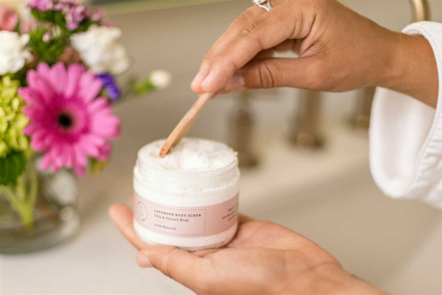 Lizush BODY SCRUBS Natural Body Scrub, Lavender Body Salt Scrub