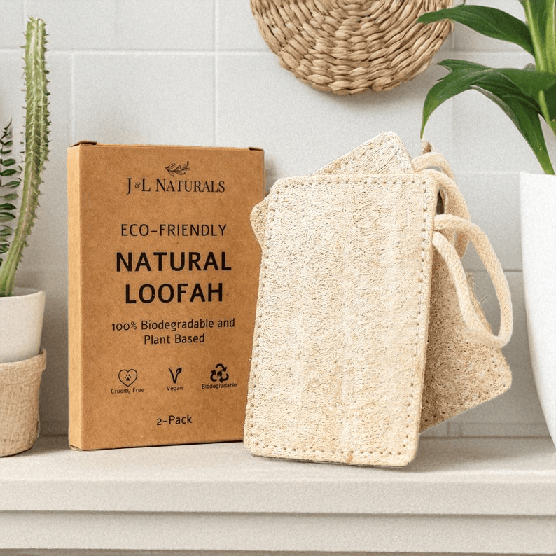 J&amp;L Naturals Essentials Natural Loofah Pad 2-Pack