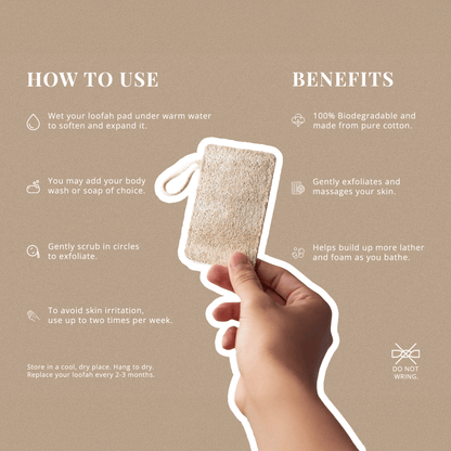 J&amp;L Naturals Essentials Natural Loofah Pad 2-Pack