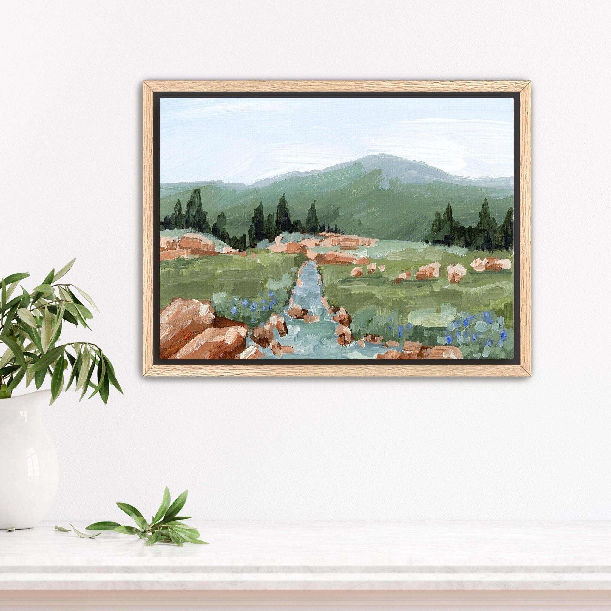 Katie Garrison Art Print Stretched Canvas / 8x10 in / Oak Frame "Look Up" Art Print