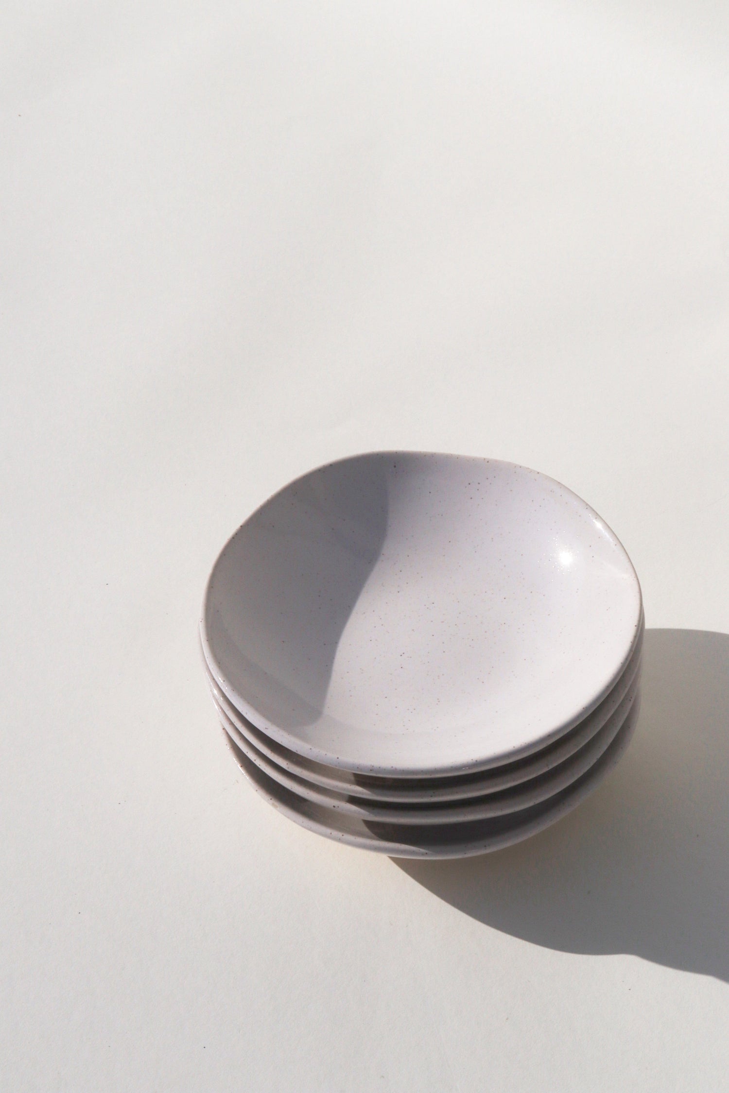 Glazed Garage Ceramics Bowl Low Tide Bowl - White Speckle (Set of 4)