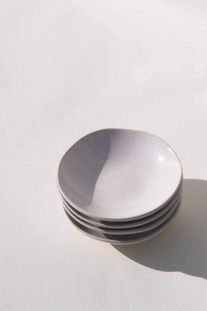 Glazed Garage Ceramics Bowl Low Tide Bowl - White Speckle (Set of 4)