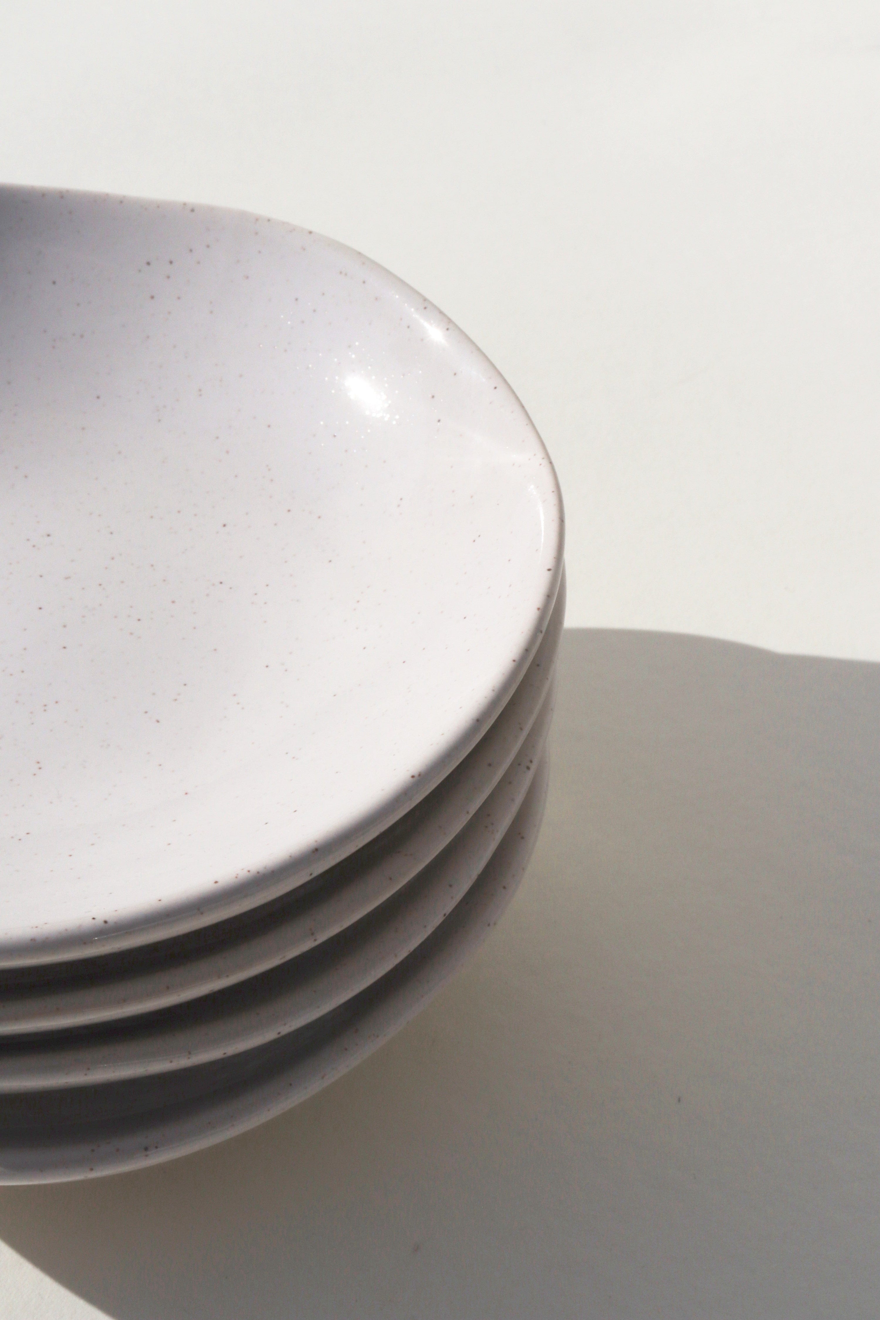 Glazed Garage Ceramics Bowl Low Tide Bowl - White Speckle (Set of 4)