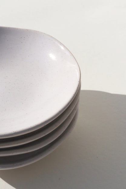 Glazed Garage Ceramics Bowl Low Tide Bowl - White Speckle (Set of 4)