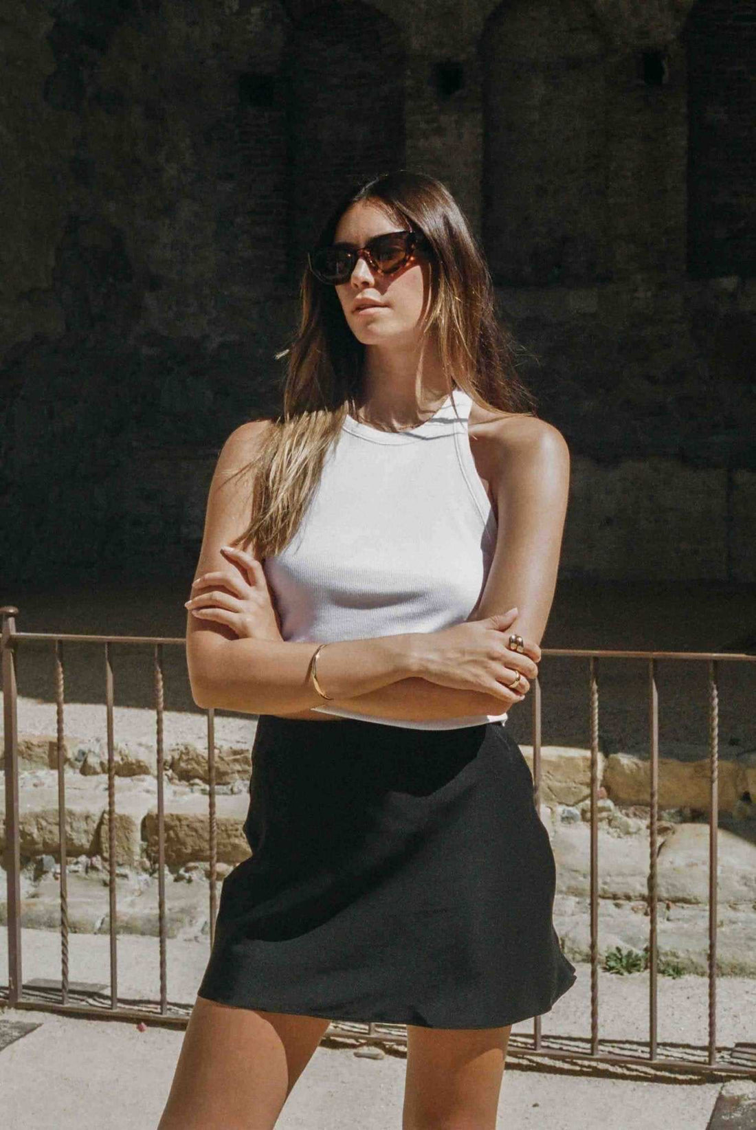 Madison Black Silk Mini Skirt