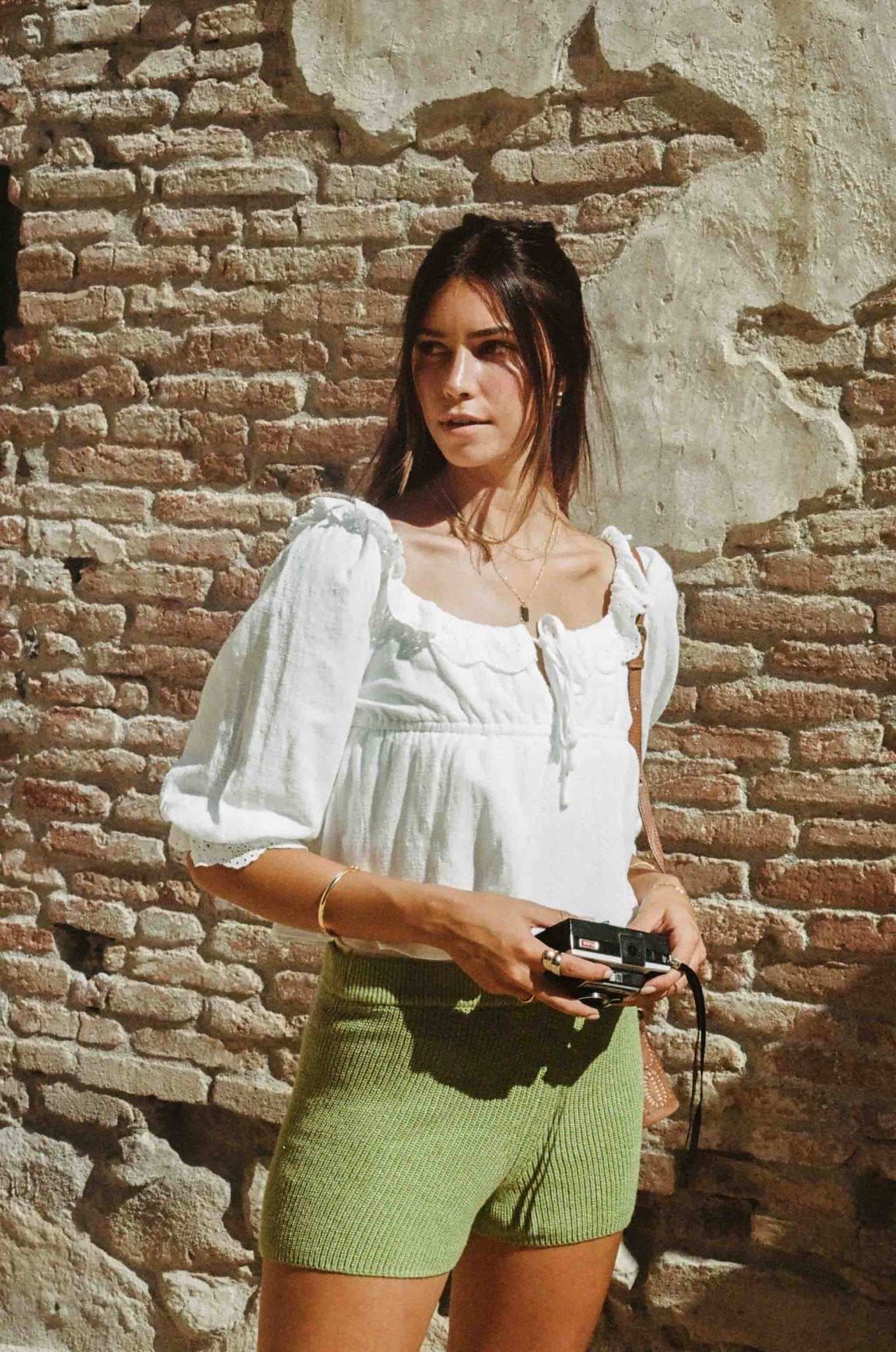 Maggie White Lace Cotton Crop Top