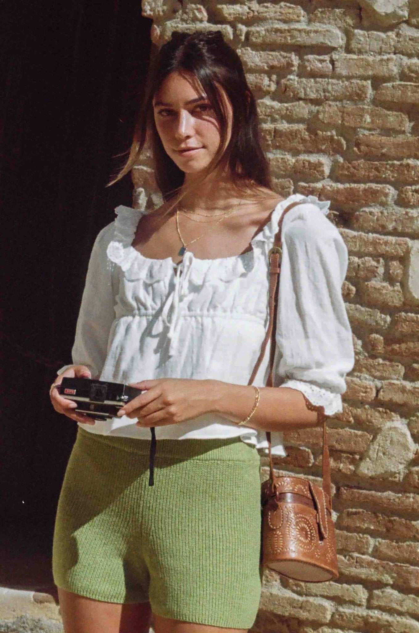 Maggie White Lace Cotton Crop Top