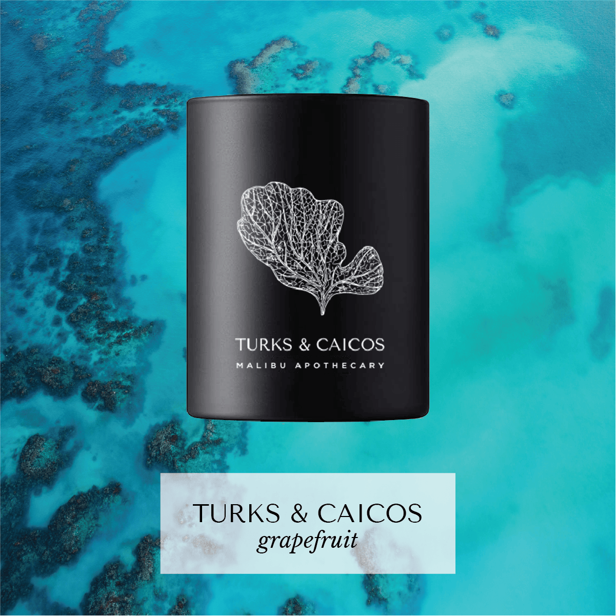 Malibu Apothecary Candle Turks &amp; Caicos Matte Black Votive