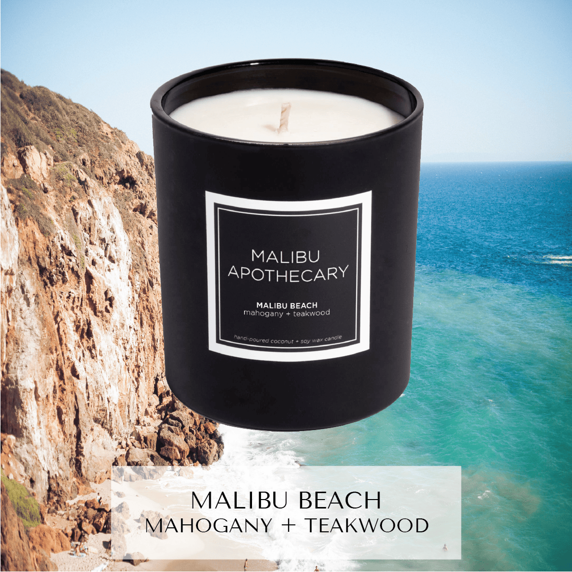 Malibu Apothecary Candle Malibu Beach Matte Black Candle