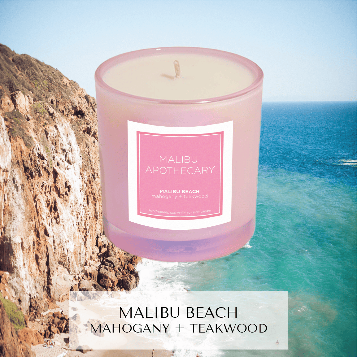 Malibu Apothecary Pink Malibu Beach Iridescent Pink Candle