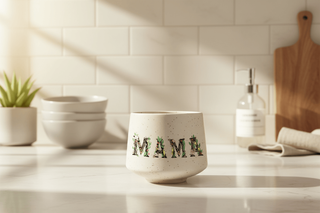 Floral MAMA Stoneware cup