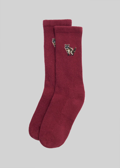 American Trench Lifestyle Sock maroon raccoon / m The Zoo Crew