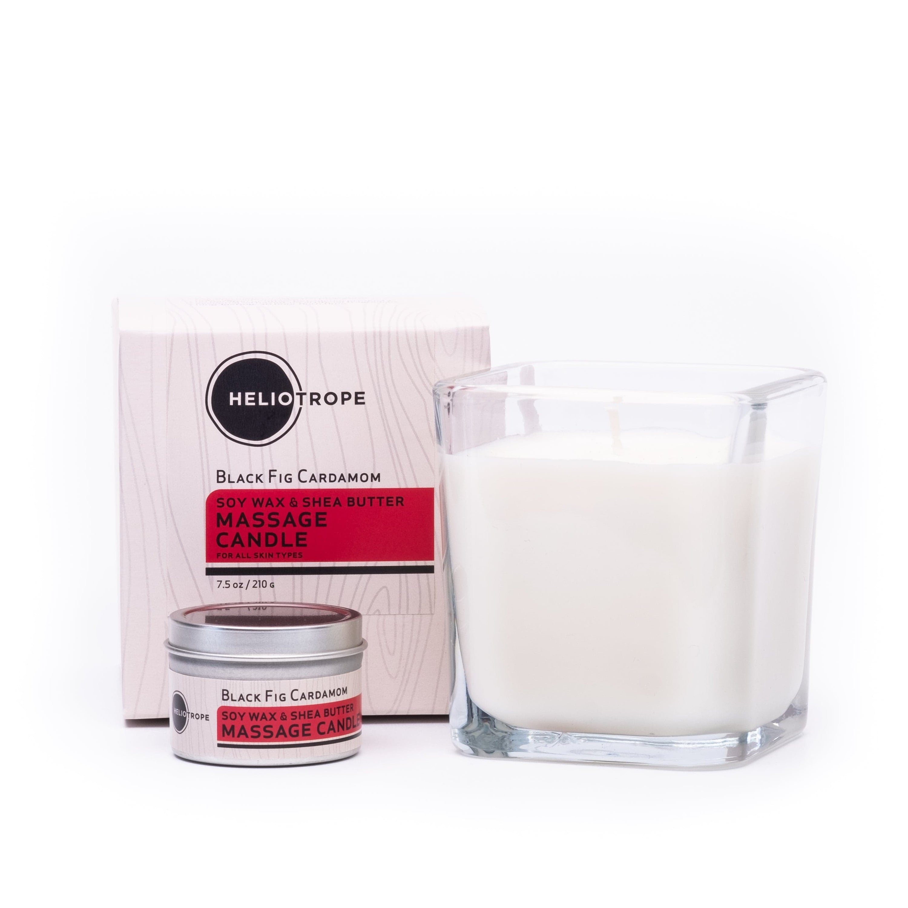 Heliotrope SF Candle Black Fig Cardamom Soy Wax &amp; Shea Butter Massage Candles - New Scent