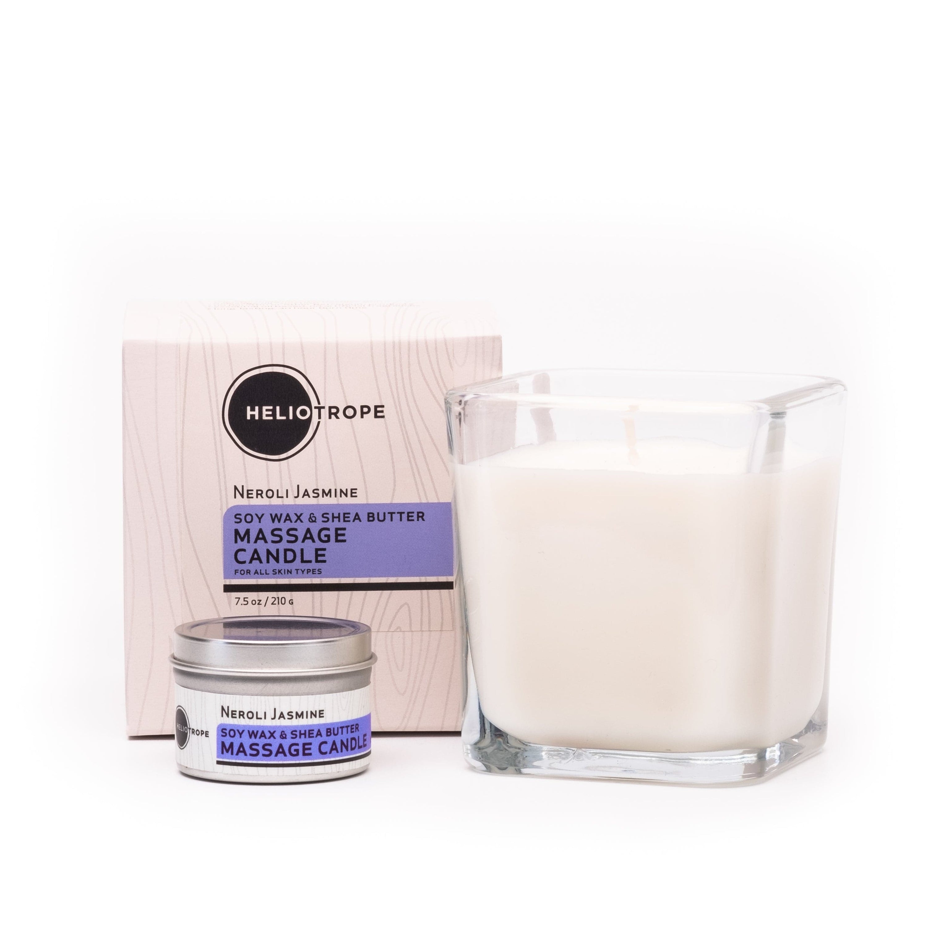 Heliotrope SF Candle Neroli Jasmine Soy Wax &amp; Shea Butter Massage Candles - New Scent