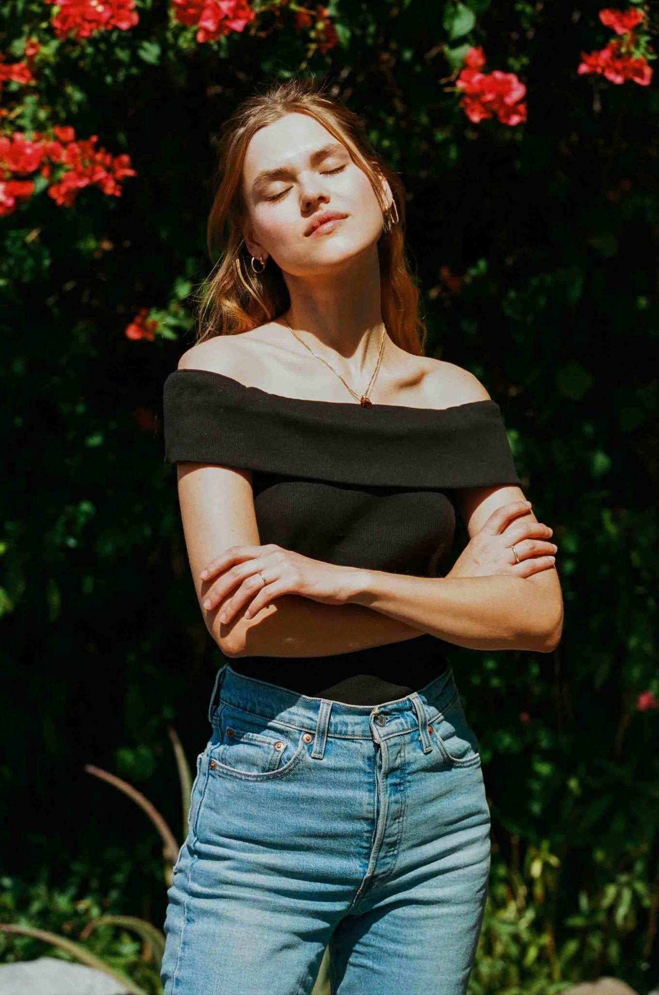 Maverick Off-the-Shoulder Top - Black