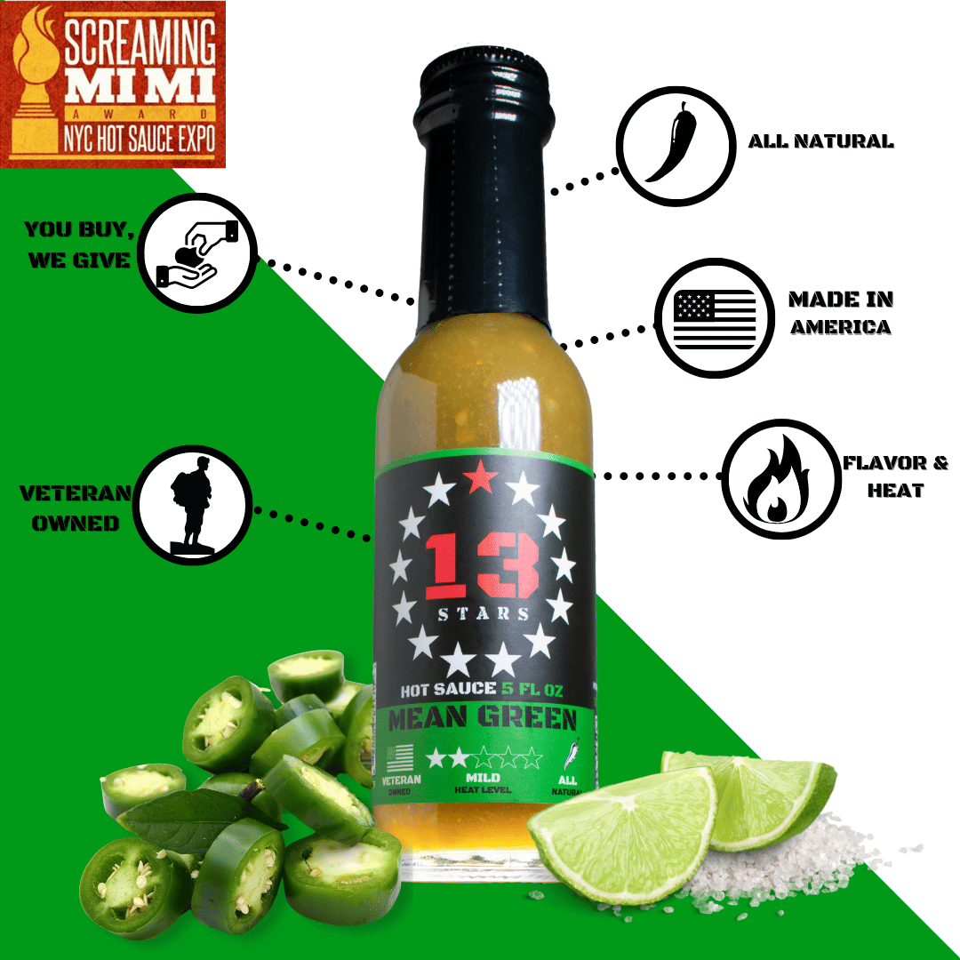13 Stars Hot Sauce Hot Sauce 13 Stars Hot Sauce Mean Green