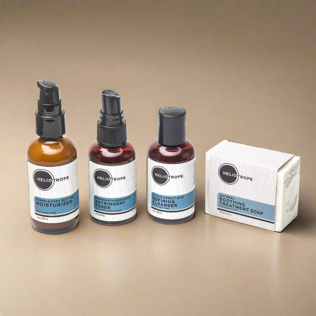 face care travel sampler moisturizer cleanser toner soap
