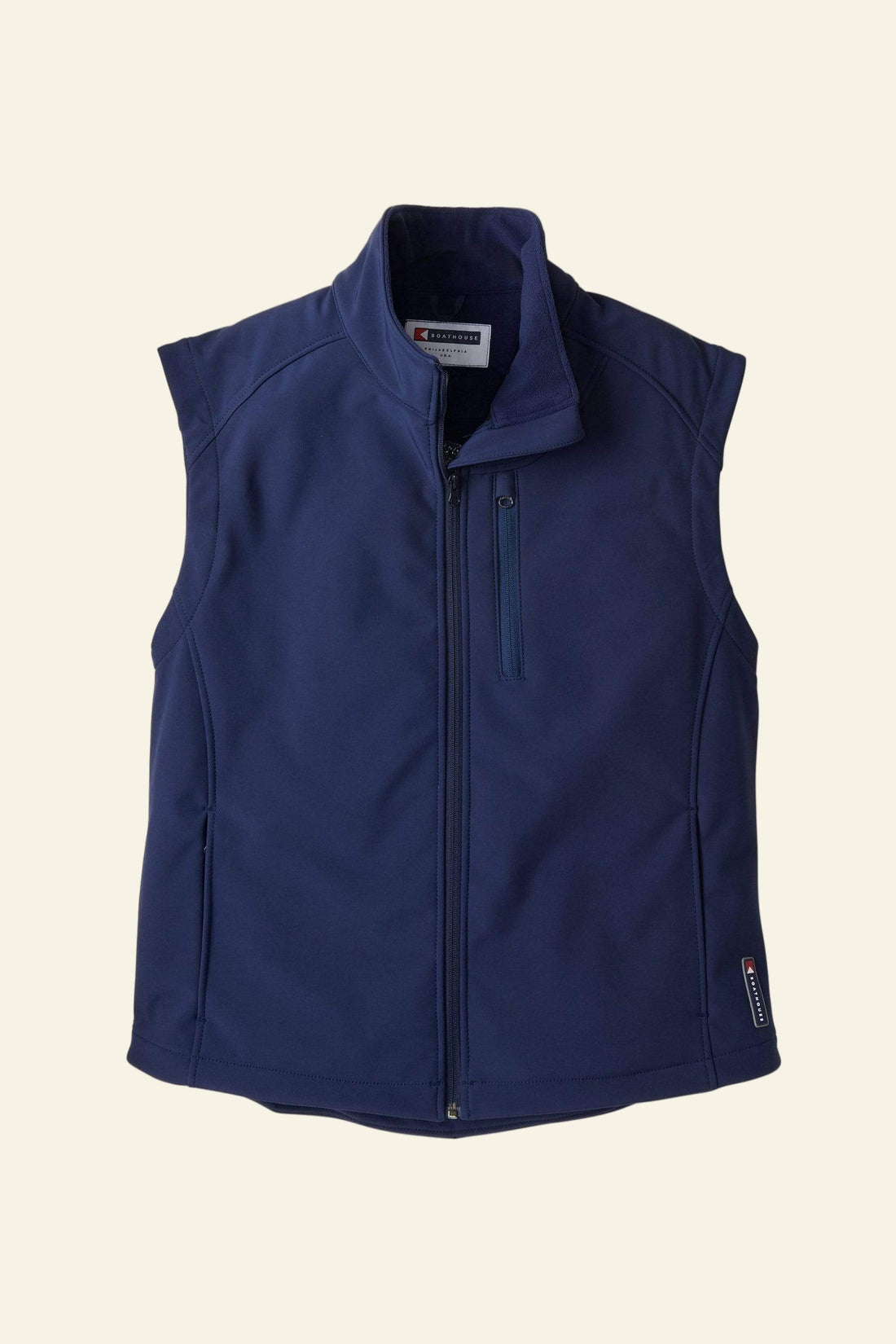 Navy blue vest on a white background
