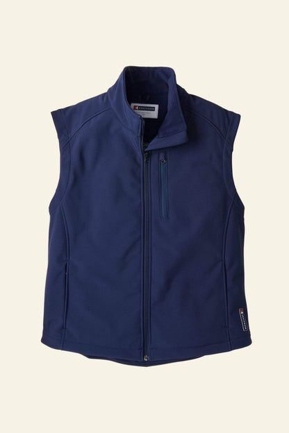 Navy blue vest on a white background